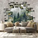 Фотообои флизелиновые Dekor vinil 300x260 см 3d Лес в тумане