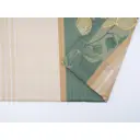 Штора на ленте Полоса-листья 160x260 цвет зеленый