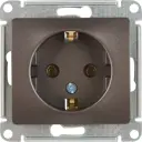 Розетка встраиваемая Systeme Electric Glossa с заземлением цвет графитовый