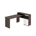 Компьютерный стол Мэрдэс Ср-620/160 c ввбе-прав 130x160x93 см ЛДСП цвет венге, белый жемчуг