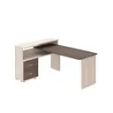 Компьютерный стол Мэрдэс Ср-620/160 c кшш-ч-лев 130x160x93 см ЛДСП цвет коричневый, бежево-белый