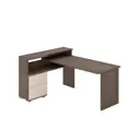 Компьютерный стол Мэрдэс Ср-620/160 c шшк-ч-лев 130x160x93 см ЛДСП цвет коричневый, бежево-белый