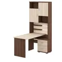 Компьютерный стол Мэрдэс Ср-720/140 шкк-ч-прав 96x140x216 см ЛДСП цвет коричневый, бежево-белый