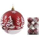 Набор ёлочных шаров 8 см цвет красный, 6 шт.