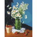 Картина по номерам Белоснежка холст Ромашки и клубника 30x40 см