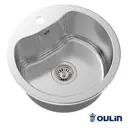 Врезная мойка Oulin Ol-357 43.5x43.5x20 см нержавеющая сталь цвет сатин