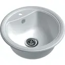 Мойка под столешницу Ewigstein Antik r50 62x62x25 см гранит цвет белый иней