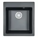 Врезная мойка Granula Gr-4651 46.5x57x20 см мрамор цвет черный/серебристый