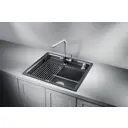 Врезная мойка Granula Ks-6003 60x51x24.5 см кварц цвет черный/серебристый