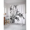 Штора для ванной JoyArty Бамбуковая надежда из ткани, 180x200 см с крючками