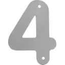 Цифра «4» 17x20 см сталь цвет серый