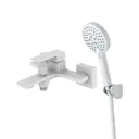 Смеситель для ванны Orange Lutz M04-300w однорычажный с душевой лейкой цвет белый