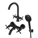 Смесители для ванной комнаты и душевой набор Orange Mia M34-381b 3 режима цвет черный