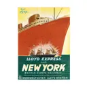 Постер Простопостер "Корабли - корабль bremen lloyd express nach new york" 120x90 см в подарочном тубусе без рамы