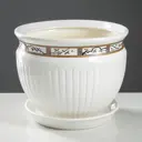 Горшок цветочный 835497 Ориана 10 см 5 л керамика белый