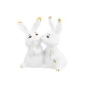 Фигурка декоративная 8х5х9 см Elan Gallery Зайчата поцелуй белая с золотом