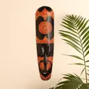 Панно-маска настенная "Абориген черный с красным узором" 3x12x50 см