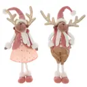 Фигура декоративная Олень 752231 Jiangsu holly everlasting inc., remeco collection 18 см растягивающаяся цвет розовый
