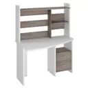 Компьютерный стол Мэрдэс Скл-крл120+нкл-120 бен лев 120x152x69 см ЛДСП цвет серый дуб, белый жемчуг