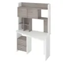 Компьютерный стол Мэрдэс Скл-трап120+нклx-120 бен прав 120x179x72 см ЛДСП цвет серый дуб, белый жемчуг