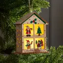 Елочная игрушка Домик с окошками Luazon lighting 6117299 7 см х 12 см бежевый