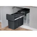 Мусорный контейнер 2 отсека по 14 л Hailo EcoLine Design 3101-000 пластик цвет черный