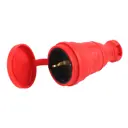 Розетка Эра R8-RED-IP44 каучуковая c заземлением прямая 16A IP44 красная
