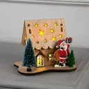 Светящаяся электрическая фигура Дом с дедом морозом для дома Luazon lighting 1 ламп h 13 см разноцветный