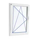 Окно ПВХ одностворчатое VEKA WHS 72 ширина 60 х высота 120 см поворотно-откидное с ручкой Rhapsody двухкамерный стеклопакет энергосберегающий