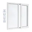 Пластиковое Окно ПВХ VEKA WHS 60 двухстворчатое ширина 110 х высота 110 см левое глухое правое поворотно откидное с ручкой однокамерный стеклопакет