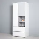 Шкаф распашной Моби 13.333 80x195.7x53 см ЛДСП цвет белый шагрень