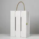 Подарочный ящик 30x20x10 см деревянный с откидной крышкой с замком ручка белый
