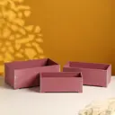 Набор Simaland ящиков деревянных "Прованс" 3 в 1 (25x14.5x10; 23x12.5x9; 21x10x8)см рубиновый