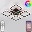 Люстра потолочная светодиодная Natali Kovaltseva HIGH-TECH LED LAMPS 82004 BLACK с пультом управления 1 лампа 22 м² цвет черный