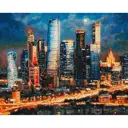 Алмазная мозаика на подрамнике Белоснежка 40x50 см 654-ST-S Вечерние огни Москва Сити