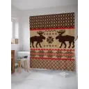 Шторка для ванной Вышивка с оленями 180x200 см