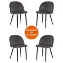 Кухонный стул Tetchair Melody 14263 78х49х52 см ткань цвет черный 4 шт
