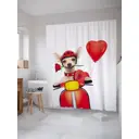 Шторка для ванной Собачка с розой в зубах 180x200 см