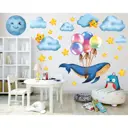 Интерьерная наклейка "Кит на шариках" 30x50 см