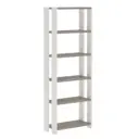 Стеллаж Мэрдэс СТЛН-180 БЕН 65x180x30 см нагрузка на полку 40 кг ЛДСП цвет серый дуб/белый жемчуг