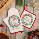 Набор прихваток Доляна Merry Christmas 20x28 см габардин цвет бежевый