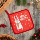 Прихватка Доляна Hello winter 17x17 см габардин цвет красный