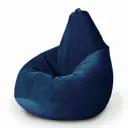 Мягкое кресло-мешок Mypuff bm_502 XL Компакт, велюр, темно синий