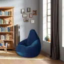 Мягкое кресло-мешок Mypuff b_502 XXXL Стандарт, большой велюр, темно синий