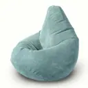 Мягкое кресло-мешок Mypuff bbb_504 XXXXL Комфорт, большой велюр 3D, ментол