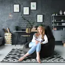 Мягкое кресло-мешок Mypuff bbb_057 XXXXL Комфорт, большой экокожа, черный