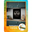 Защитный экран Borntoprint Сова 60x75x0.4 см закаленное стекло цвет черный