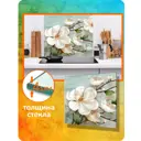 Защитный экран Borntoprint Цветок 60x60x0.4 см закаленное стекло цвет белый