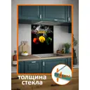 Защитный экран Borntoprint Перцы на черном 60x75x0.4 см закаленное стекло цвет прозрачный