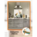 Защитный экран Borntoprint Попугаи 60x60x0.4 см закаленное стекло цвет прозрачный